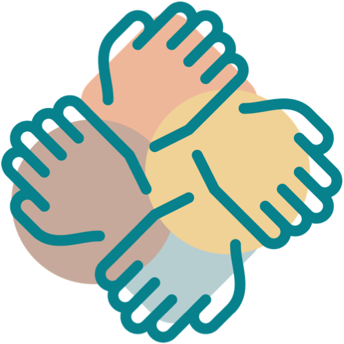Illustration of mulit-colored hands in a circle